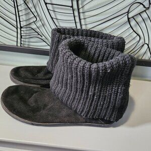 Aldo | Black Suede and Wool Flat and Slouchy Customizable Boots